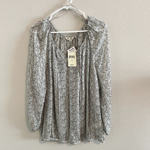 Lucky Brand Silk Blouse - Sz 1X (NWT) - Picture 1 of 9